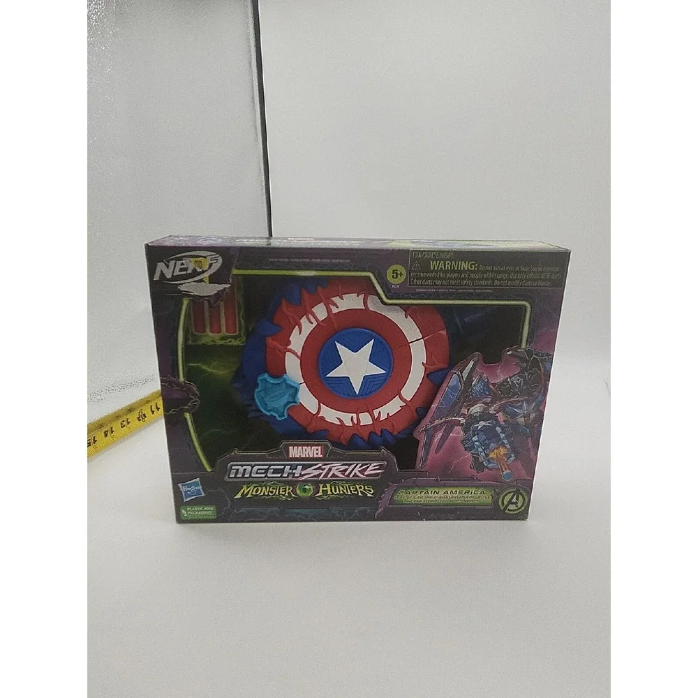 NERF Marvel Avengers Captain America Mech Strike Strikeshot Shield New‎